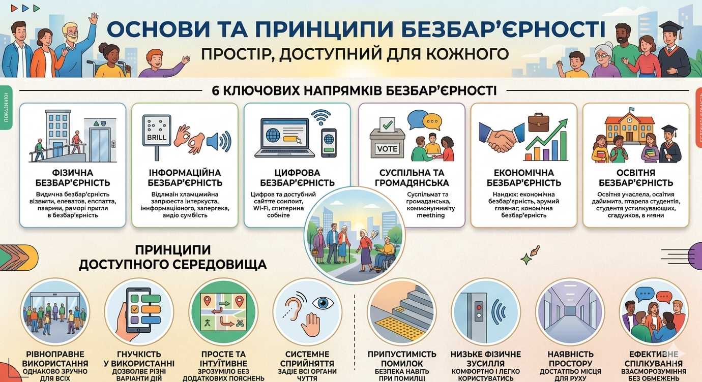 Основи та принципи безбар'єрності: простір, доступний для кожного 